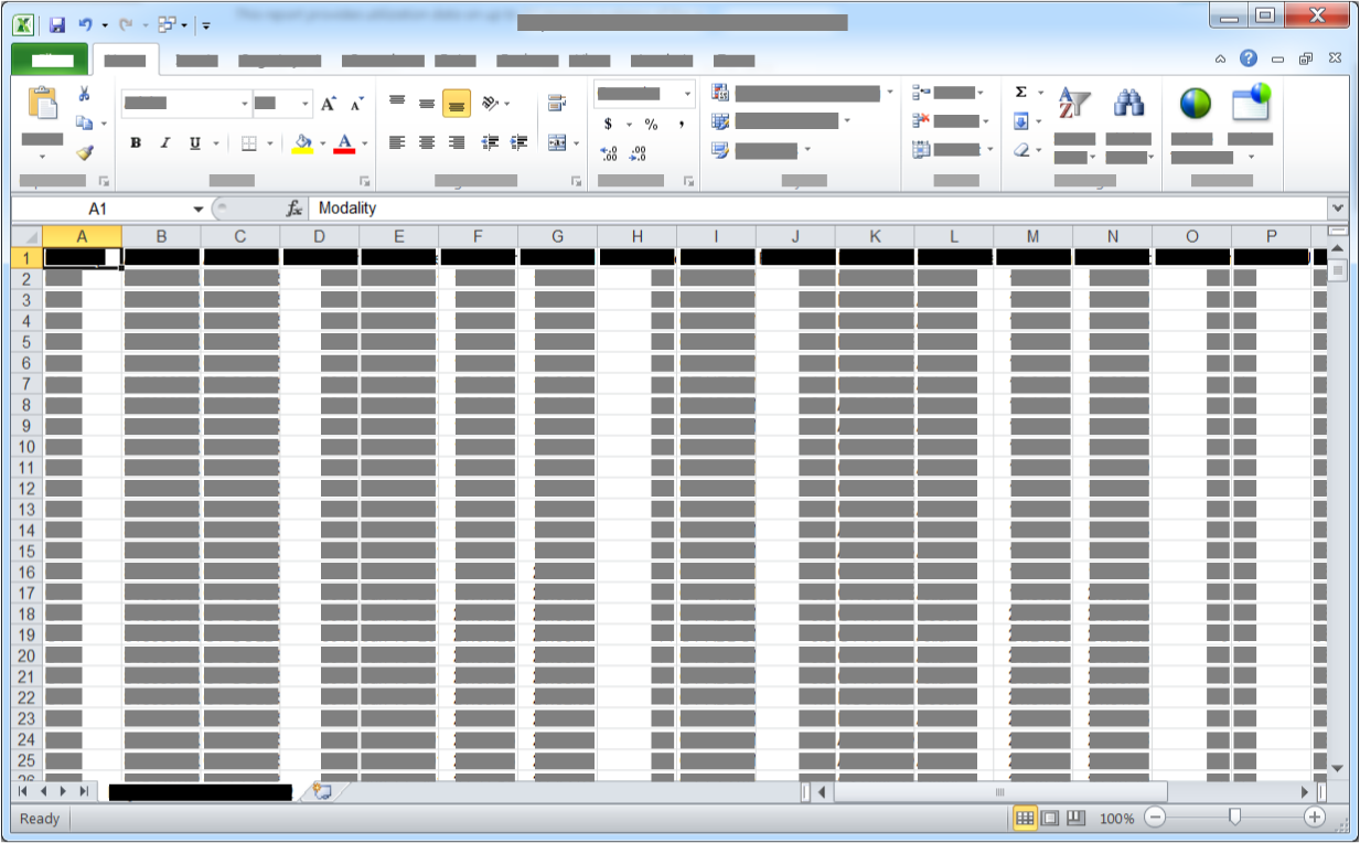 Sample Utilization Excel Export report